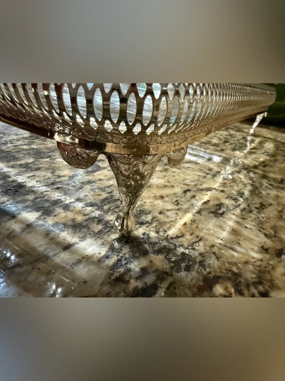 Vintage Silver-Tone Decorative Covered Serving Dish Set Pyrex